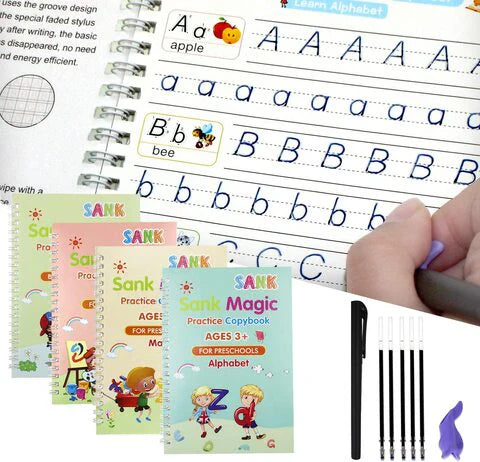 Sank Practice Book (4 Books,1 Pen,1 Grip,10 Refill)